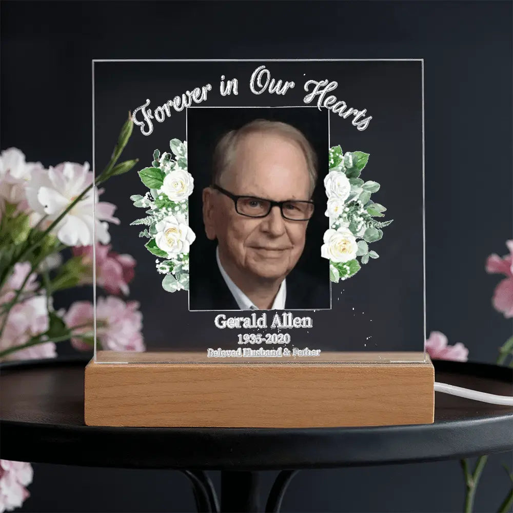 Forever in Our Hearts – Personalized Memorial Acrylic Light - Flourish Love Shop