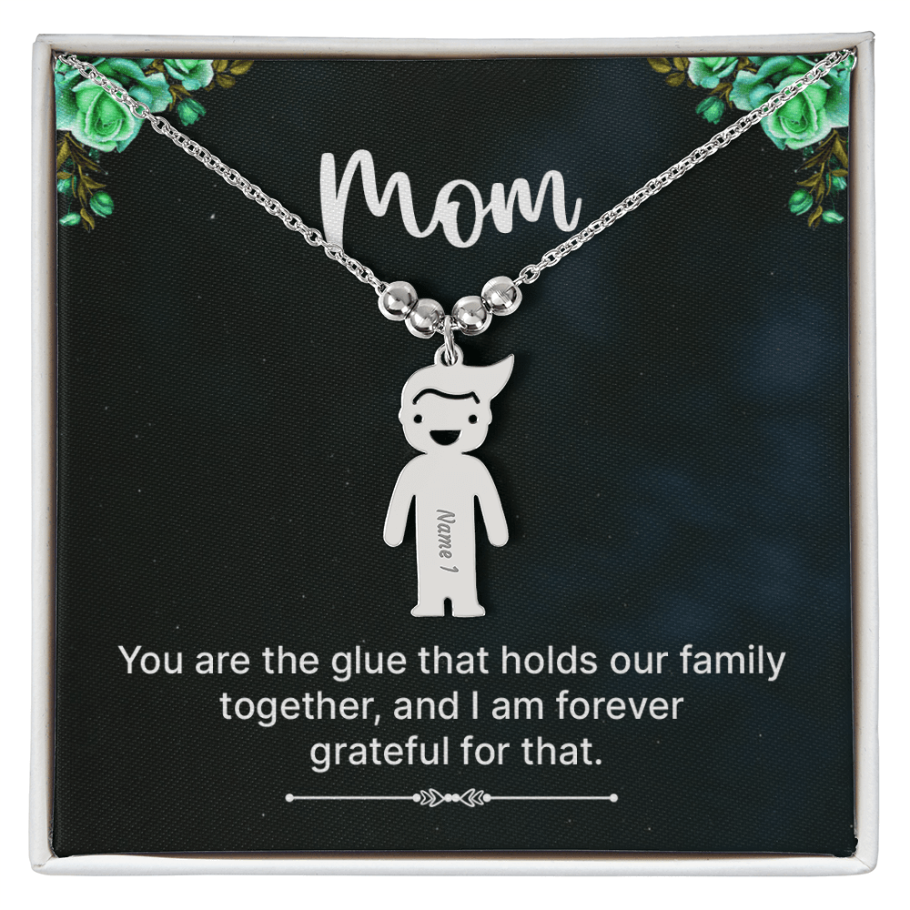 Engraved Heart Necklace - to Mom - Glue - Flourish Love Shop