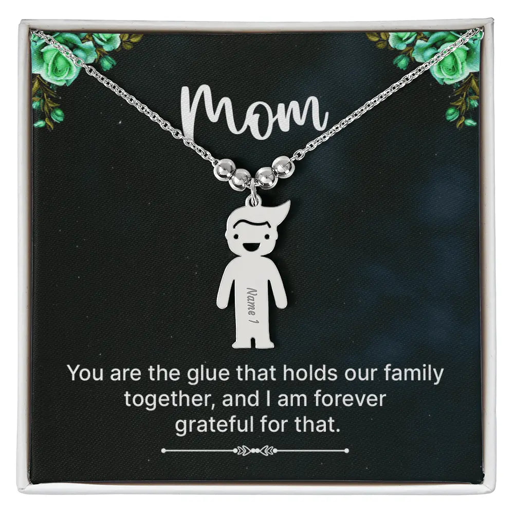 Engraved Heart Necklace - to Mom - Glue - Flourish Love Shop