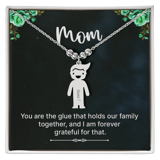 Engraved Heart Necklace - to Mom - Glue - Flourish Love Shop