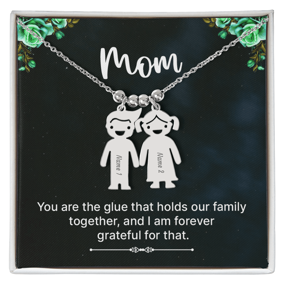 Engraved Heart Necklace - to Mom - Glue - Flourish Love Shop