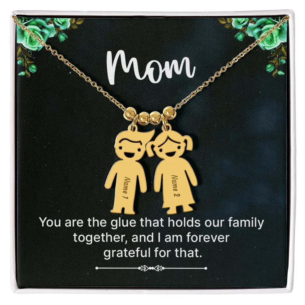 Engraved Heart Necklace - to Mom - Glue - Flourish Love Shop