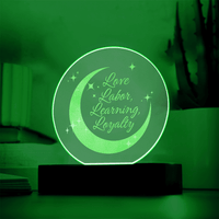 Love, Labor, Learning, Loyalty Sorority Moon Night Light - Flourish Love Shop