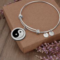 Engraved Graphic of Yin and Yang symbol Bracelet - Flourish Love Shop