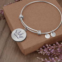 Engraving Available for Crown Graphic Circle Bracelet - Flourish Love Shop