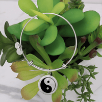 Engraved Graphic of Yin and Yang symbol Bracelet - Flourish Love Shop