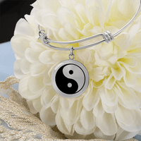 Engraved Graphic of Yin and Yang symbol Bracelet - Flourish Love Shop
