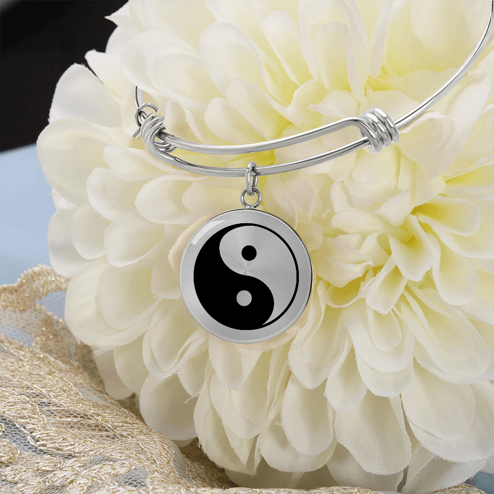 Engraved Graphic of Yin and Yang symbol Bracelet - Flourish Love Shop