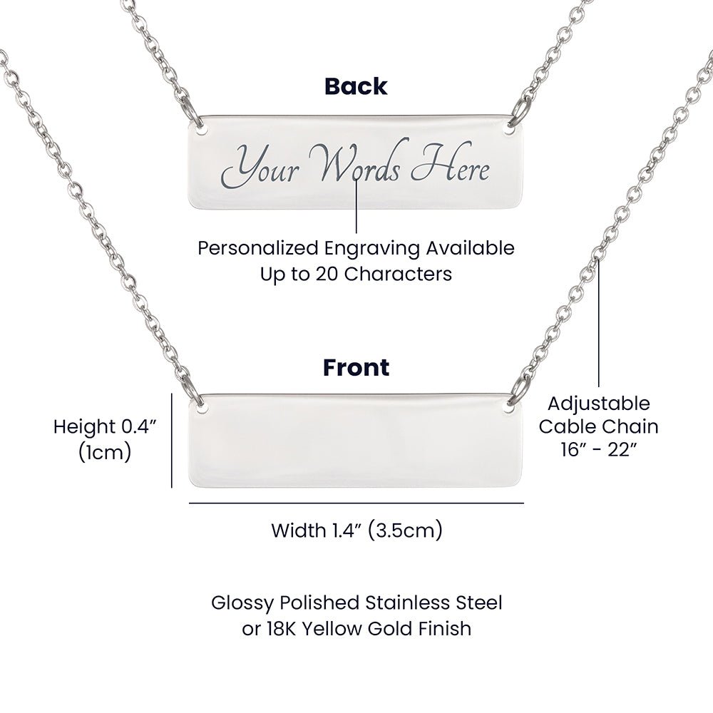 Horizontal Bar Necklace Birth Month Flowers - Flourish Love Shop