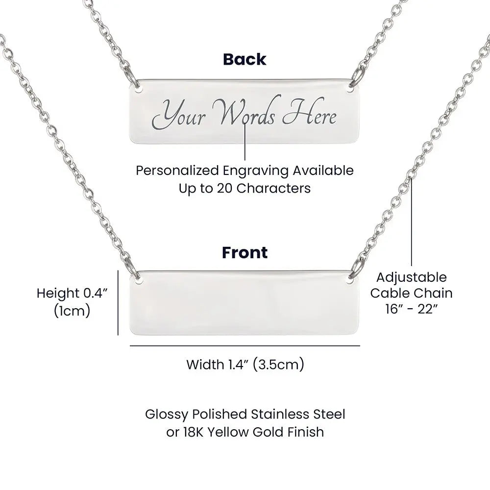 Horizontal Bar Necklace Birth Month Flowers - Flourish Love Shop