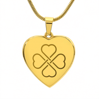 Lucky & Love Engraved Heart Necklace - Flourish Love Shop
