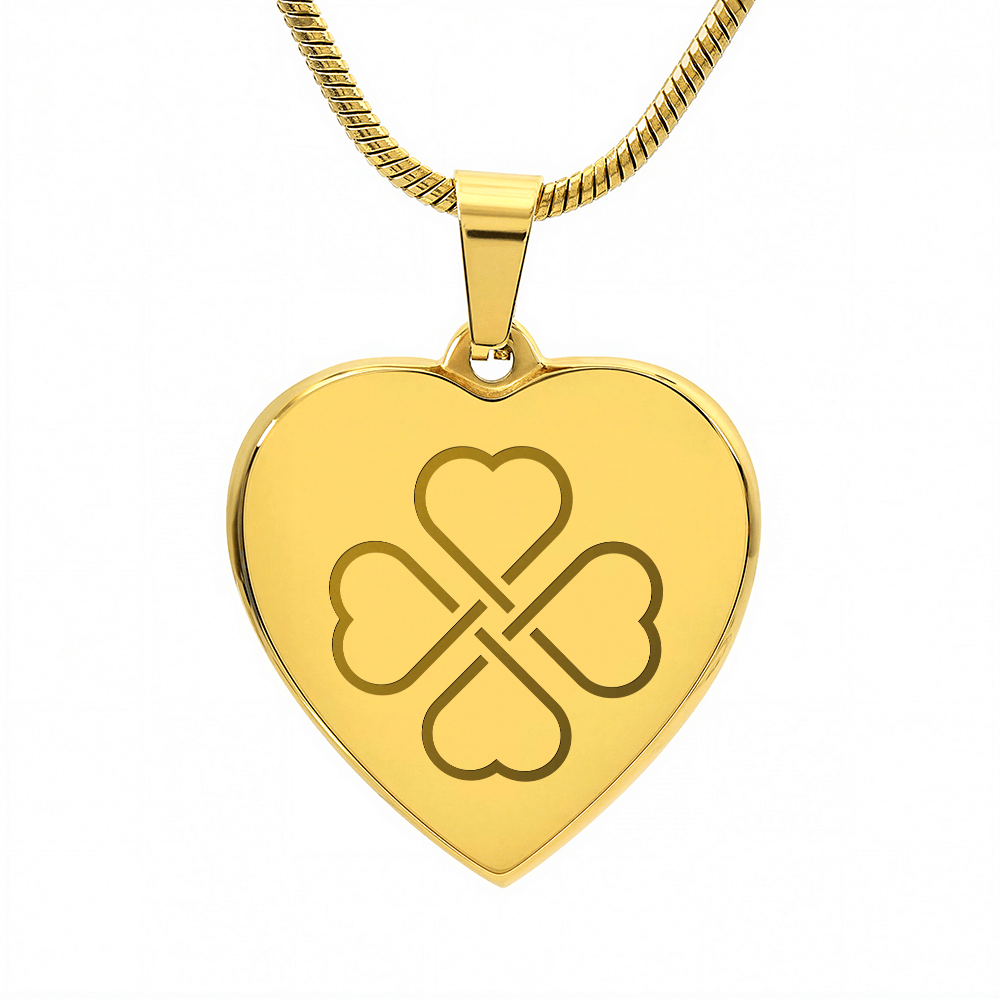 Lucky & Love Engraved Heart Necklace - Flourish Love Shop