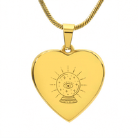 Crystal Ball with Eye of Providence Engraved Heart Necklace - Flourish Love Shop