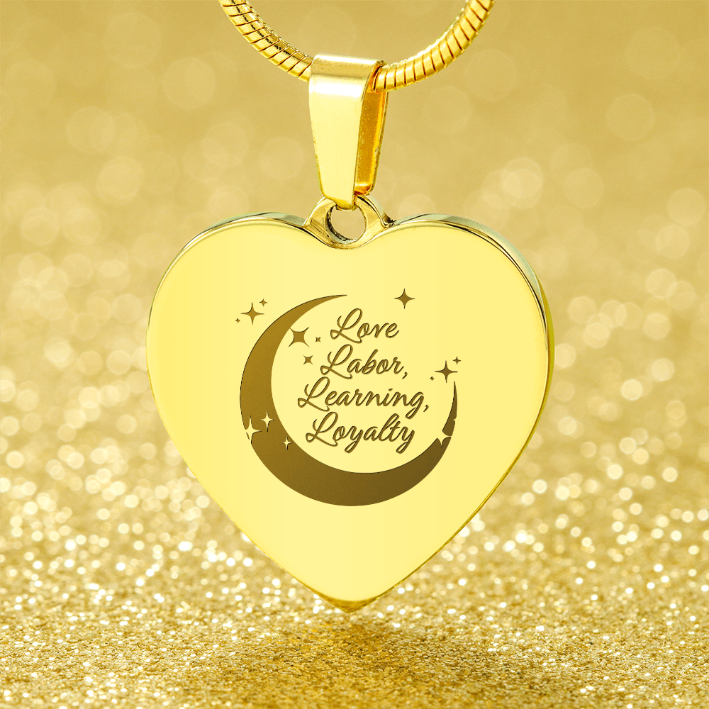 Personalized Engraved Heart Necklace | Love, Labor, Learning & Loyalty Keepsake - Flourish Love Shop