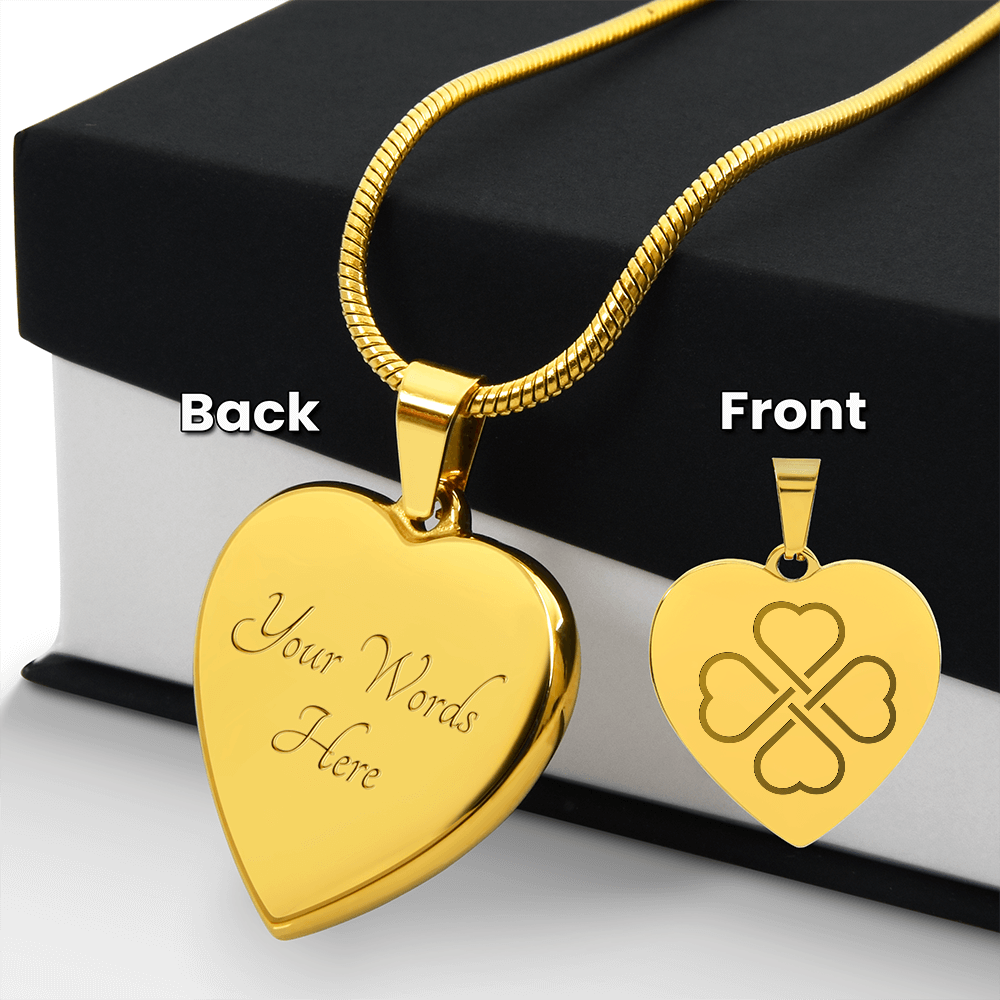 Lucky & Love Engraved Heart Necklace - Flourish Love Shop