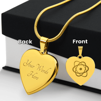 Atom Symbol Engraved Heart Necklace - Flourish Love Shop