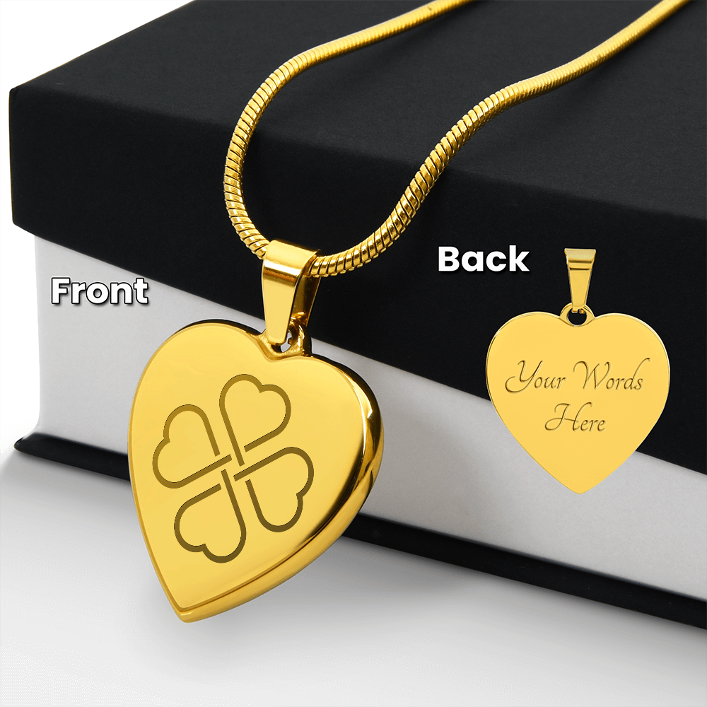 Lucky & Love Engraved Heart Necklace - Flourish Love Shop