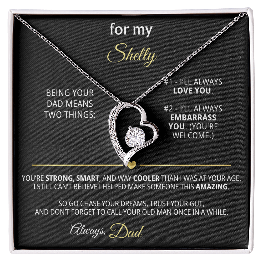 For My Shelly – Funny & Personalized Dad Gift | Forever Love Necklace - Flourish Love Shop