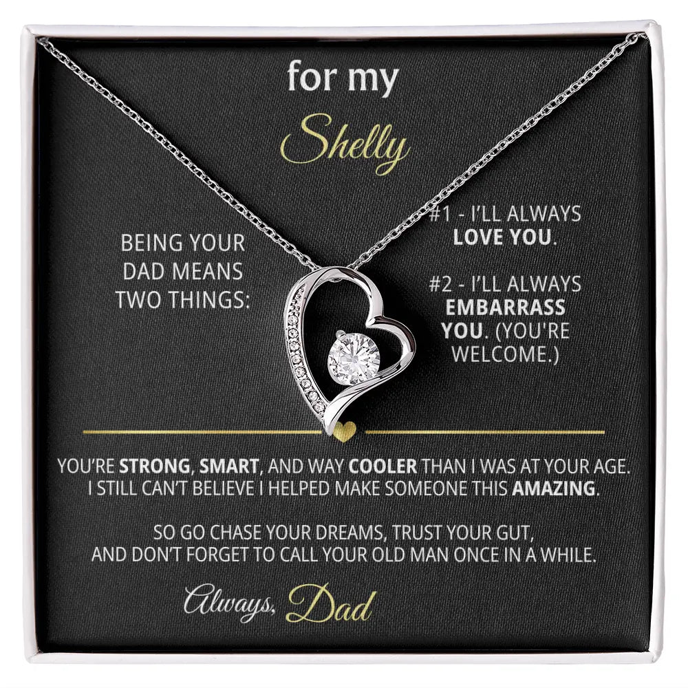 For My Shelly – Funny & Personalized Dad Gift | Forever Love Necklace - Flourish Love Shop