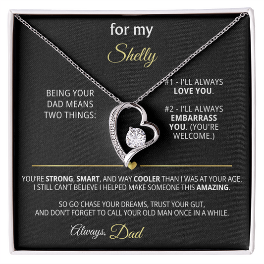 For My Shelly – Funny & Personalized Dad Gift | Forever Love Necklace