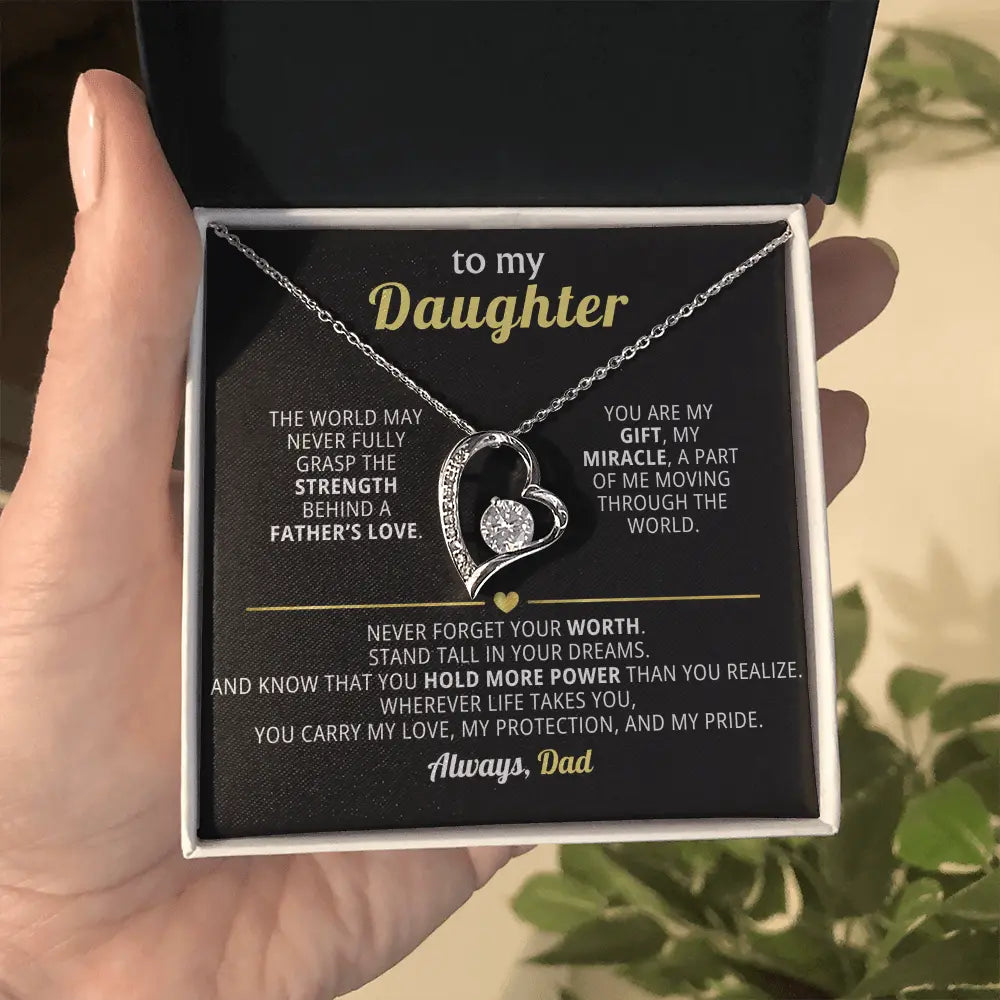 Emotional Dad - to - Daughter Gift – Forever Love Necklace with Empowering Message - Flourish Love Shop