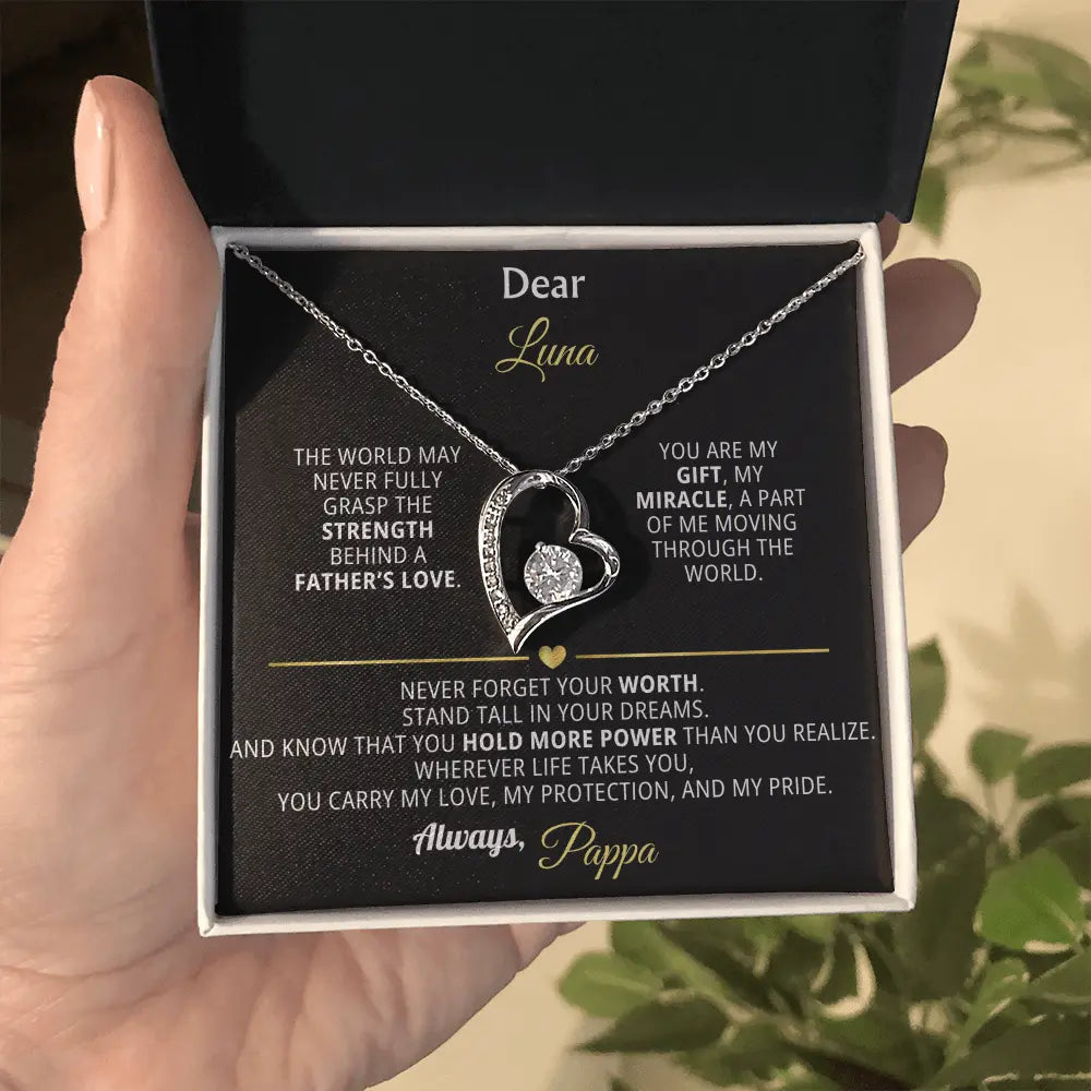 Dear Luna – Personalized Forever Love Necklace from Dad - Flourish Love Shop