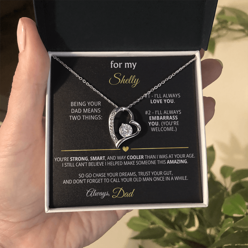 For My Shelly – Funny & Personalized Dad Gift | Forever Love Necklace - Flourish Love Shop