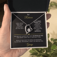 For Rebecca – Dry Humor Dad Gift | Forever Love Necklace with Personal Note - Flourish Love Shop