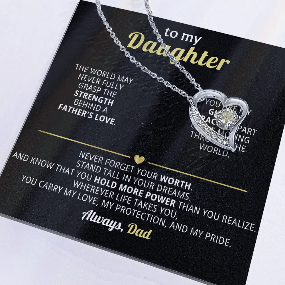 Emotional Dad - to - Daughter Gift – Forever Love Necklace with Empowering Message - Flourish Love Shop