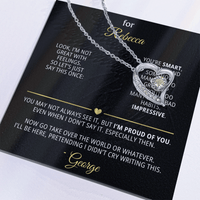 For Rebecca – Dry Humor Dad Gift | Forever Love Necklace with Personal Note - Flourish Love Shop