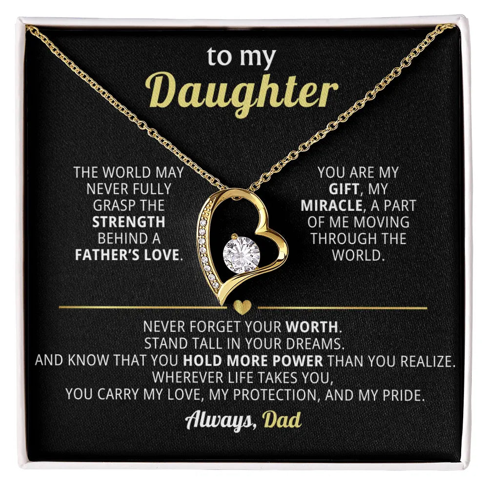 Emotional Dad - to - Daughter Gift – Forever Love Necklace with Empowering Message - Flourish Love Shop
