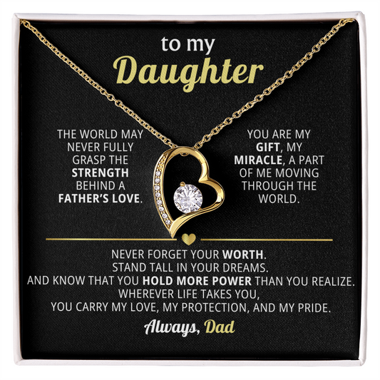 Emotional Dad-to-Daughter Gift – Forever Love Necklace with Empowering Message