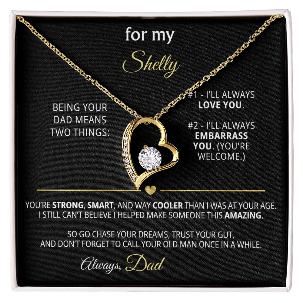 For My Shelly – Funny & Personalized Dad Gift | Forever Love Necklace - Flourish Love Shop