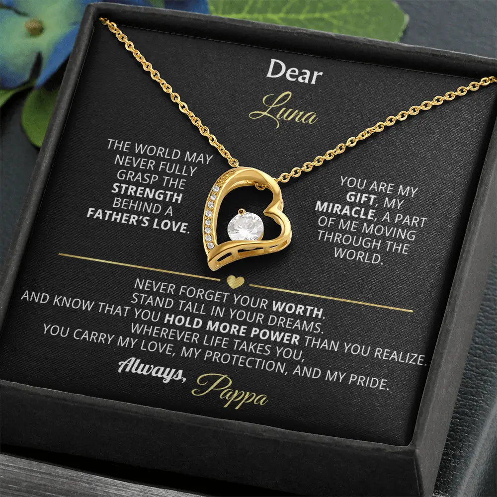 Dear Luna – Personalized Forever Love Necklace from Dad - Flourish Love Shop