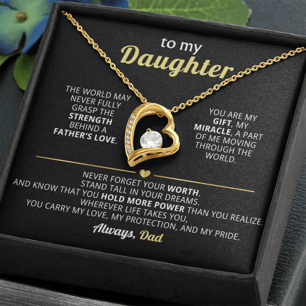 Emotional Dad - to - Daughter Gift – Forever Love Necklace with Empowering Message - Flourish Love Shop