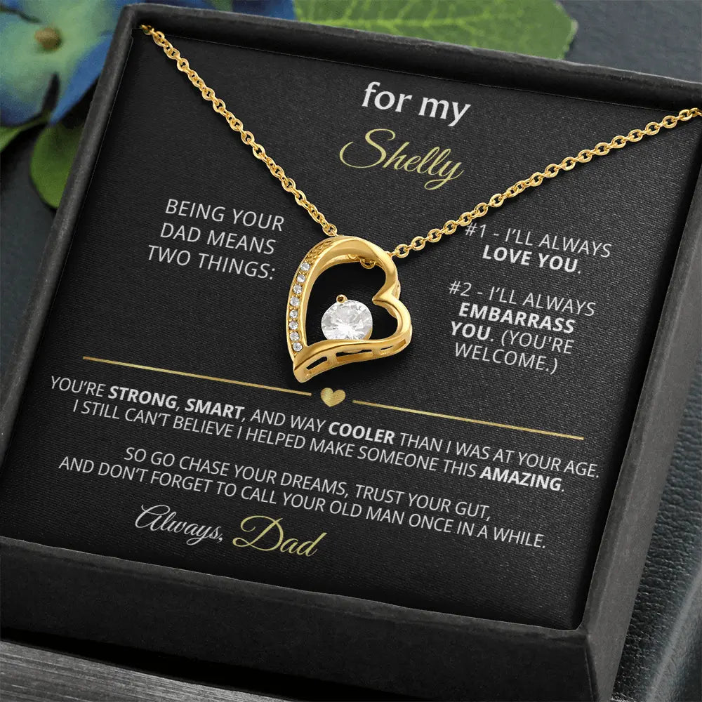 For My Shelly – Funny & Personalized Dad Gift | Forever Love Necklace - Flourish Love Shop