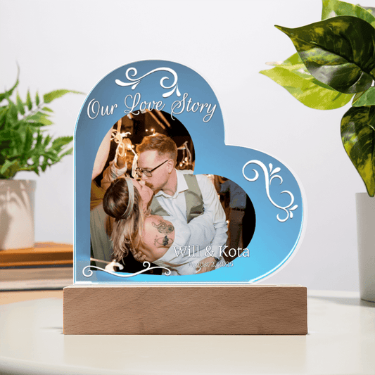 Our Love Story – Personalized Heart Acrylic Light - Flourish Love Shop