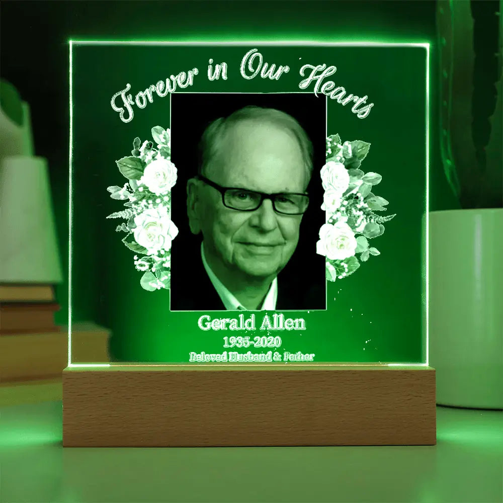 Forever in Our Hearts – Personalized Memorial Acrylic Light - Flourish Love Shop