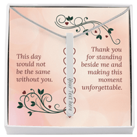 For Bridesmaids and Besties Engraved 4 - Sided Stick Necklace - Flourish Love Shop