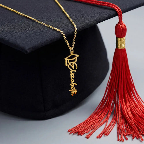 Make Graduation Special - Graduation Cap and Name Necklace ShineOn Fulfillment