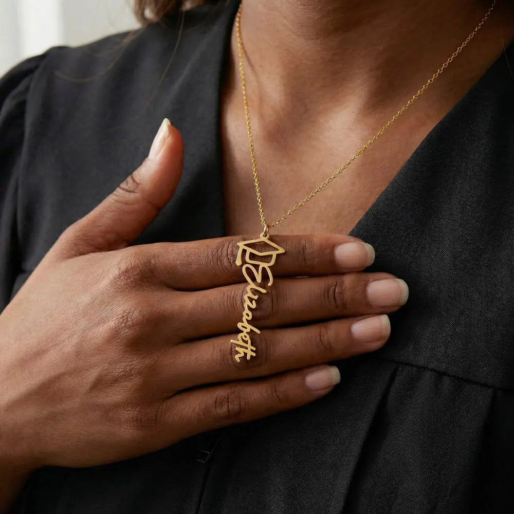 Make Graduation Special - Graduation Cap and Name Necklace ShineOn Fulfillment