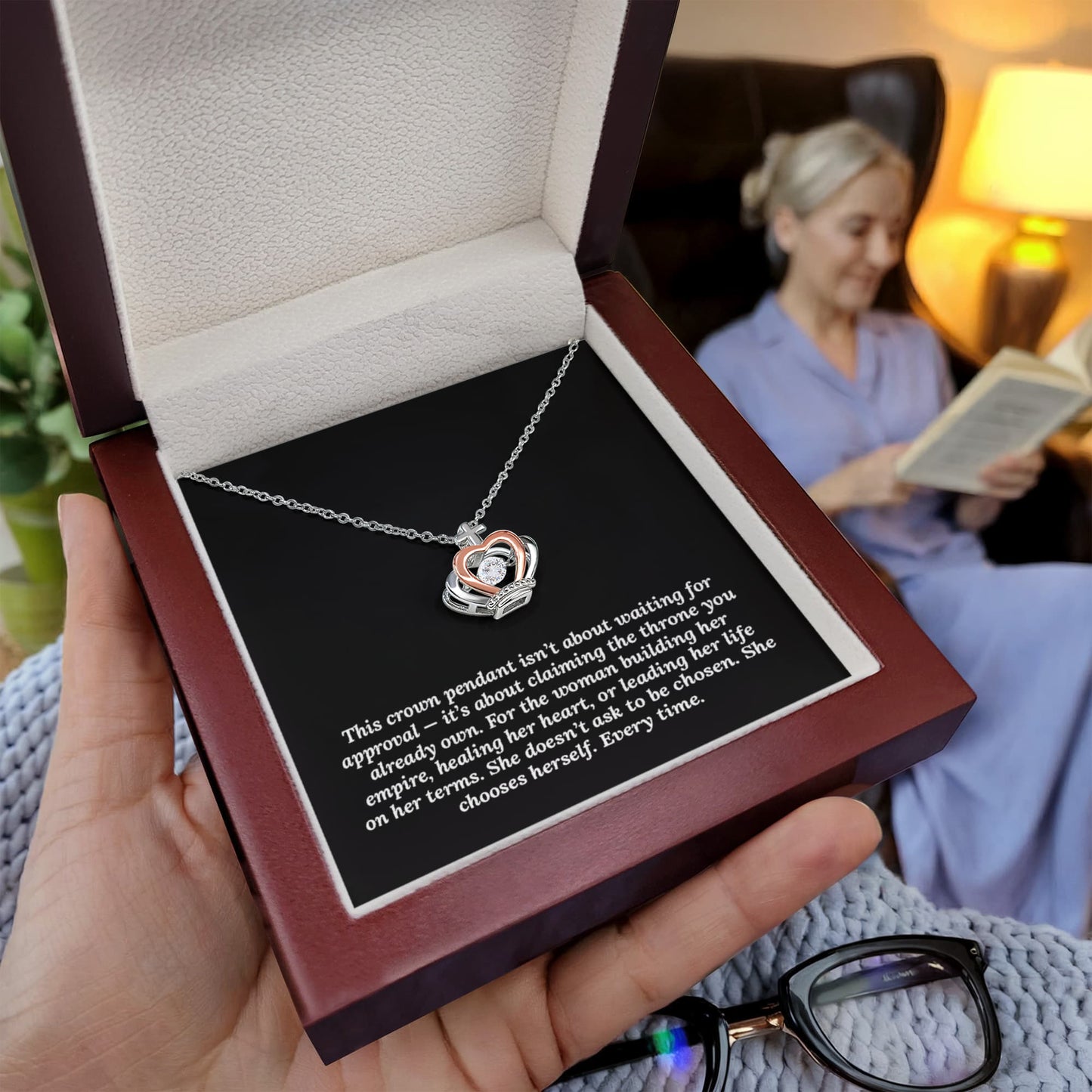 Crowned by Fire, Not Permission - Crown Pendant Necklace - Flourish Love Shop