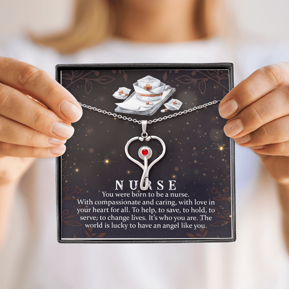 A person is holding the box of Born to be a Nurse Love Shop