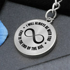 Engravable Graphic Keychain 'I will always be with you, even to the end of the age.' - Flourish Love Shop