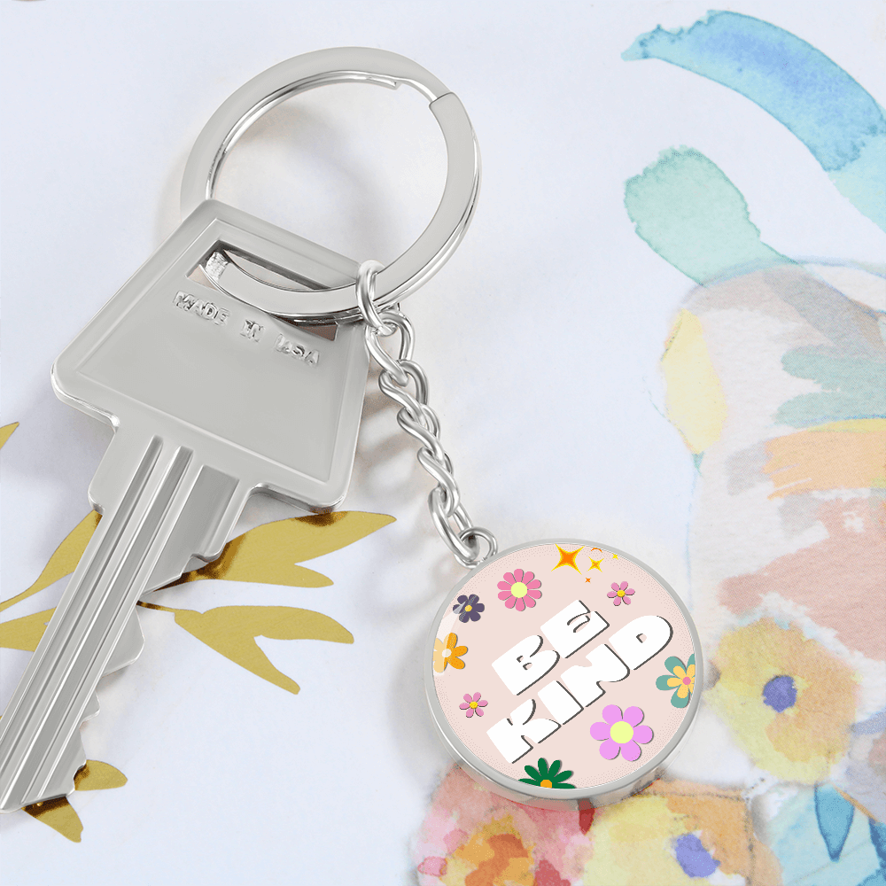 Be Kind Graphic Circle Keychain - Flourish Love Shop