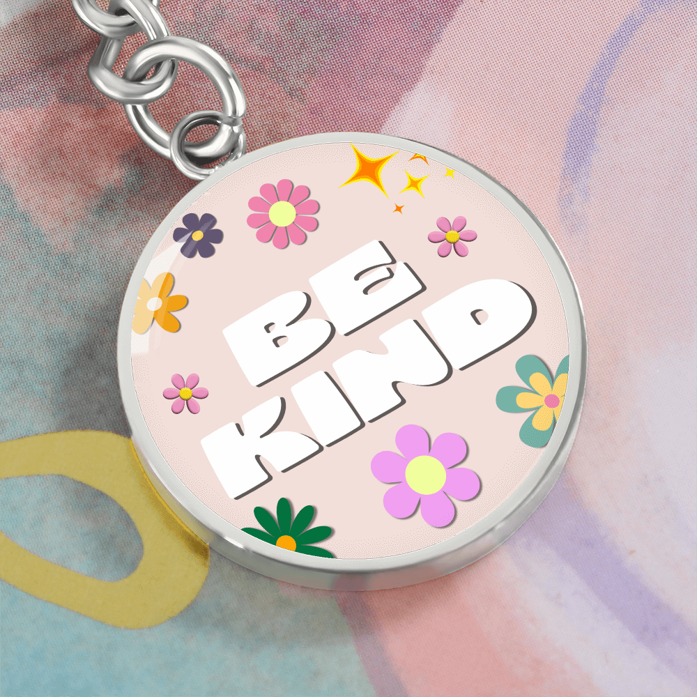 Be Kind Graphic Circle Keychain - Flourish Love Shop