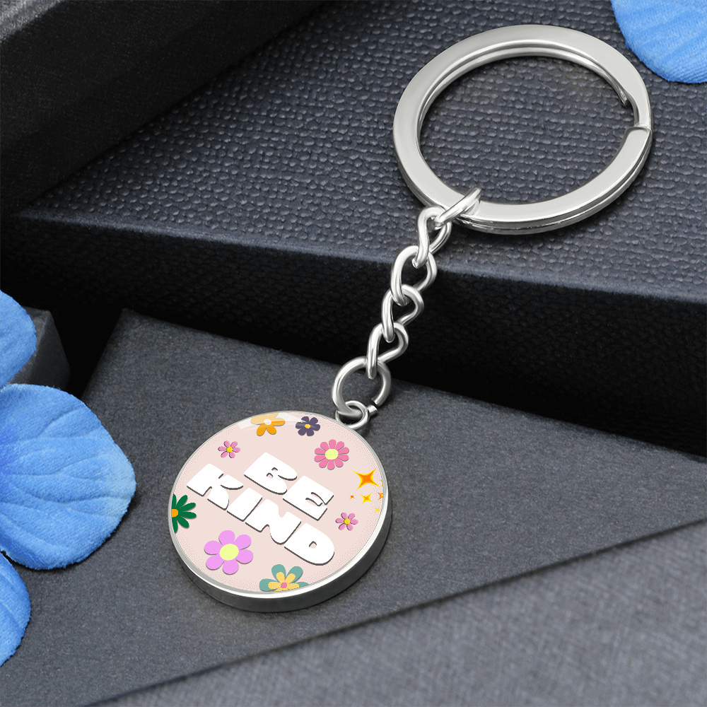 Be Kind Graphic Circle Keychain - Flourish Love Shop