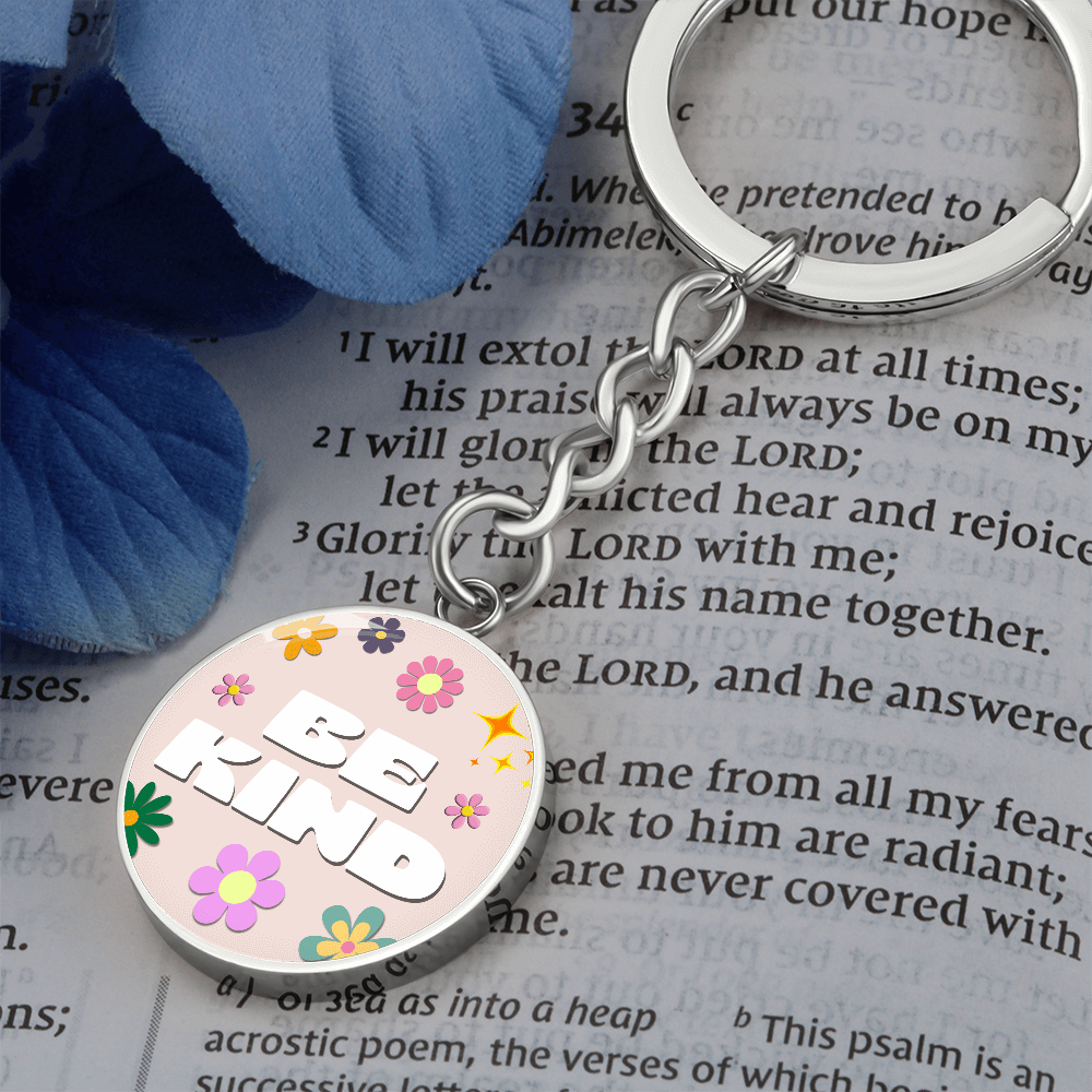 Be Kind Graphic Circle Keychain - Flourish Love Shop
