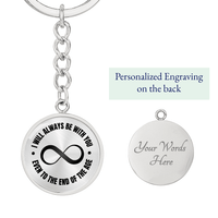 Engravable Graphic Keychain 'I will always be with you, even to the end of the age.' - Flourish Love Shop