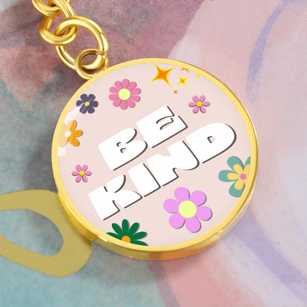 Be Kind Graphic Circle Keychain - Flourish Love Shop